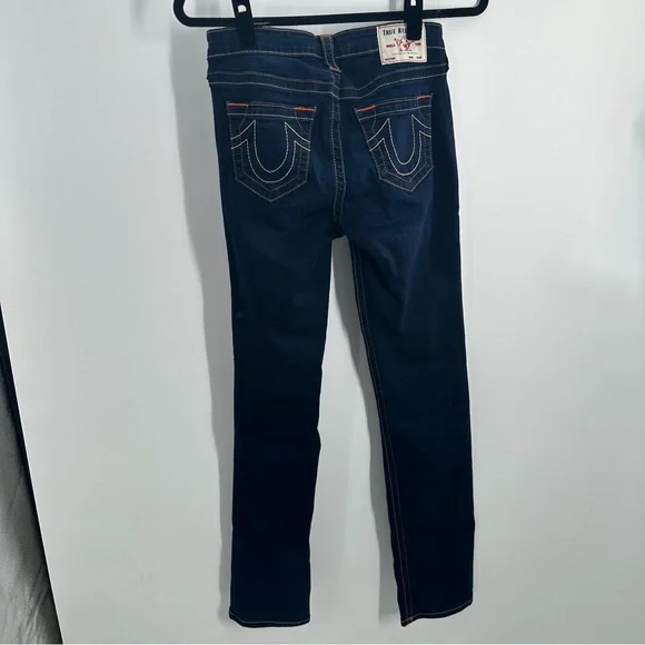 True Religion Billie Mid Rise Straight Dark Wash Jeans - Picture 5 of 9
